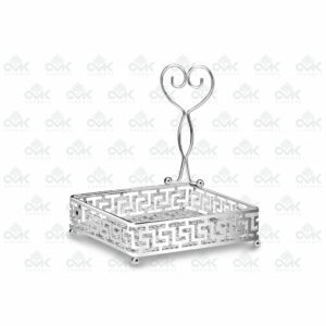 Decorative Silver Tissue Holder for Kitchen, Dining Table, Office, Restaurants Tissue Organizer|Napkin Holder - Image 1