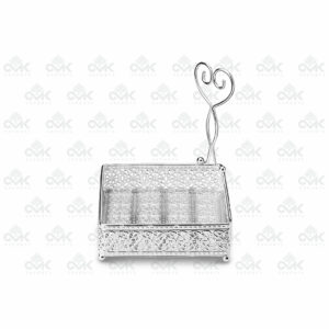 Decorative Silver Tissue Holder for Kitchen, Dining Table, Office, Restaurants Tissue Organizer|Napkin Holder - Image 3