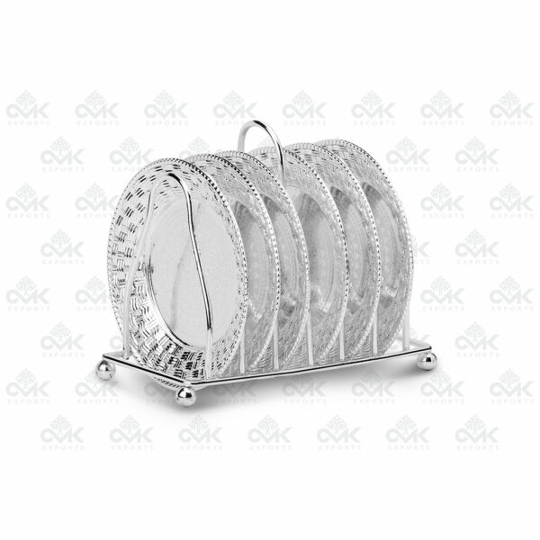 silver-metal-round-tea-coaster-set-set-of-6-coasters-with-elegant-stand-01