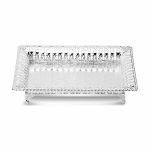 Silver Plated Enameled Square Serving Tray - Image 1